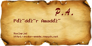 Pödör Amadé névjegykártya